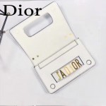 DIOR-001-2 王子文同款JADIOR系列古銅字母白色原版皮單肩斜挎包手拿包
