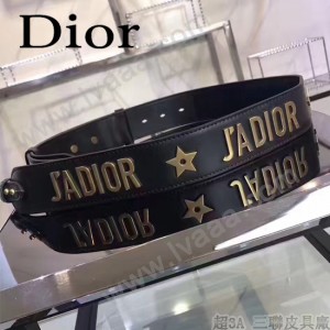 DIOR-005 個性百搭JADIOR黑色原版皮復古金屬配飾可斜跨包包肩帶