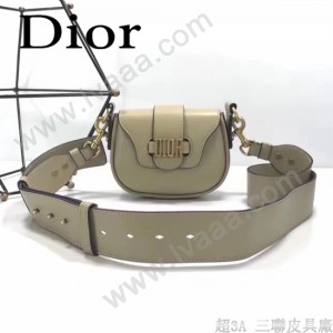 DIOR-003-5 早春最新款D Fence淺灰色原版皮大小號單肩斜挎包