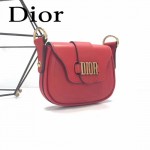 DIOR-003 早春最新款D Fence紅色原版皮大小號單肩斜挎包