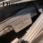 DIOR-004-5 專櫃限量版五格灰色原版小羊皮配鑽石肩帶手提單肩包戴妃包