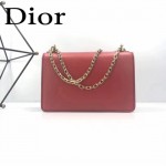 DIOR-001-4 王子文同款JADIOR系列古銅字母紅色原版皮單肩斜挎包手拿包