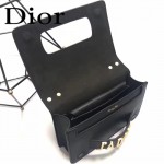 DIOR-001 王子文同款JADIOR系列古銅字母黑色原版皮單肩斜挎包手拿包