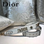 DIOR-005-2 個性百搭JADIOR白色原版皮復古金屬配飾可斜跨包包肩帶