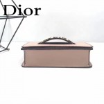 DIOR-001-6 王子文同款JADIOR系列古銅字母灰粉色原版皮單肩斜挎包手拿包