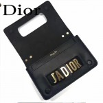 DIOR-001 王子文同款JADIOR系列古銅字母黑色原版皮單肩斜挎包手拿包