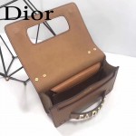DIOR-001-3 王子文同款JADIOR系列古銅字母土黃色原版皮單肩斜挎包手拿包