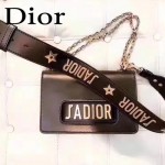 DIOR-001 王子文同款JADIOR系列古銅字母黑色原版皮單肩斜挎包手拿包