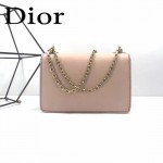 DIOR-001-6 王子文同款JADIOR系列古銅字母灰粉色原版皮單肩斜挎包手拿包
