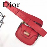 DIOR-003 早春最新款D Fence紅色原版皮大小號單肩斜挎包