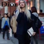 DIOR-001-2 王子文同款JADIOR系列古銅字母白色原版皮單肩斜挎包手拿包