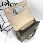DIOR-001-5 王子文同款JADIOR系列古銅字母淺灰色原版皮單肩斜挎包手拿包