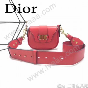 DIOR-003 早春最新款D Fence紅色原版皮大小號單肩斜挎包