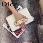 DIOR-001-2 王子文同款JADIOR系列古銅字母白色原版皮單肩斜挎包手拿包