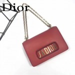DIOR-001-4 王子文同款JADIOR系列古銅字母紅色原版皮單肩斜挎包手拿包