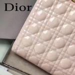 DIOR-007-2 人氣經典款女士七格粉色原版漆皮金扣手提單肩包戴妃包