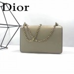 DIOR-001-5 王子文同款JADIOR系列古銅字母淺灰色原版皮單肩斜挎包手拿包