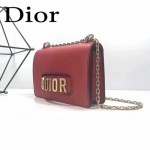 DIOR-001-4 王子文同款JADIOR系列古銅字母紅色原版皮單肩斜挎包手拿包