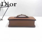DIOR-001-3 王子文同款JADIOR系列古銅字母土黃色原版皮單肩斜挎包手拿包