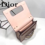 DIOR-001-6 王子文同款JADIOR系列古銅字母灰粉色原版皮單肩斜挎包手拿包