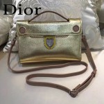 DIOR-0015 早春新款單品金配粉拼色原版牛皮手提單肩包晚宴包