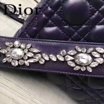 DIOR-0014-5 早春專櫃新款lady藍色原版小羊皮手提單肩包戴妃包