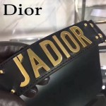 DIOR-009 歐美流行新款JADIOR字母金屬黑色原版牛皮手拎包手拿包