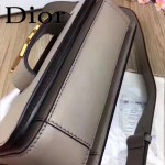 DIOR-0016-4 專櫃海報款復古字母五金灰色原版牛皮單肩斜挎包