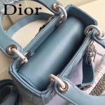 DIOR-0019-2 早春專櫃同步LADY藍色原版羊皮小號手提單肩包戴妃包
