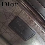 DIOR-0020 最新設計LADY四格灰色原版羊皮配三個徽章手提單肩包戴妃包