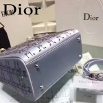 DIOR M44500 名媛必備單品五格灰色原版布料燙鑽手提單肩包戴妃包