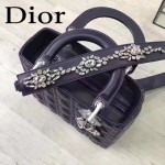 DIOR-0014-5 早春專櫃新款lady藍色原版小羊皮手提單肩包戴妃包