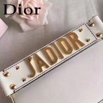 DIOR-009-3 歐美流行新款JADIOR字母金屬白色原版牛皮手拎包手拿包