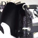 DIOR M44501-2 高級定制款黑色原版布料燙鑽迷你手提單肩包戴妃包