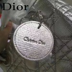 DIOR-0020-6 最新設計LADY四格銀色原版羊皮配三個徽章手提單肩包戴妃包