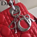 DIOR-0019 早春專櫃同步LADY紅色原版羊皮小號手提單肩包戴妃包