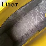 DIOR-0020-8 最新設計LADY四格黃色原版羊皮配三個徽章手提單肩包戴妃包
