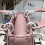 DIOR-0019-10 早春專櫃同步LADY珠光粉原版羊皮小號手提單肩包戴妃包