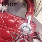 DIOR-0019-7 早春專櫃同步LADY紅色原版羊皮小號手提單肩包戴妃包