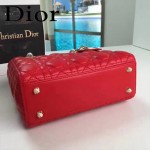 DIOR-0020-2 最新設計LADY四格紅色原版羊皮配三個徽章手提單肩包戴妃包