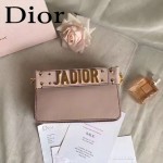 DIOR-009-4 歐美流行新款JADIOR字母金屬粉色原版牛皮手拎包手拿包