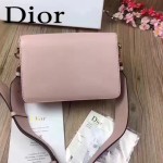 DIOR-0016-5 專櫃海報款復古字母五金粉色原版牛皮單肩斜挎包