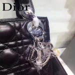 DIOR-0013 早春專櫃最新款黑色原版小羊皮小號單肩斜挎包戴妃包