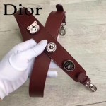 DIOR-0020-9 最新設計LADY四格棗紅色原版羊皮配三個徽章手提單肩包戴妃包