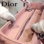 DIOR-0014-4 早春專櫃新款lady粉色原版小羊皮手提單肩包戴妃包