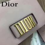 DIOR-0016-5 專櫃海報款復古字母五金粉色原版牛皮單肩斜挎包