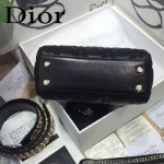DIOR-0019-3 早春專櫃同步LADY黑色原版羊皮小號手提單肩包戴妃包