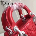 DIOR-0019 早春專櫃同步LADY紅色原版羊皮小號手提單肩包戴妃包