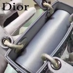 DIOR M44501-6 高級定制款藍色原版布料燙鑽迷你手提單肩包戴妃包