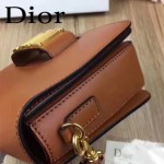 DIOR-0016 專櫃海報款復古字母五金土黃色原版牛皮單肩斜挎包